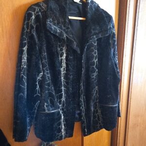 Laura Ashley Black and Gray Teddy Jacket